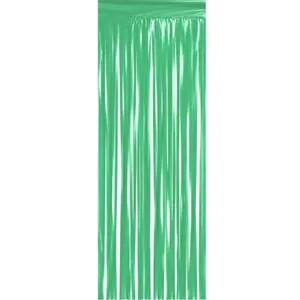GREEN PASTEL FOIL FRINGE CURTAIN