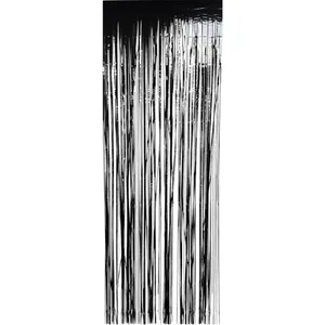 BLACK PASTEL FOIL FRINGE CURTAIN
