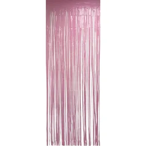 PINK PASTEL FOIL FRINGE CURTAIN