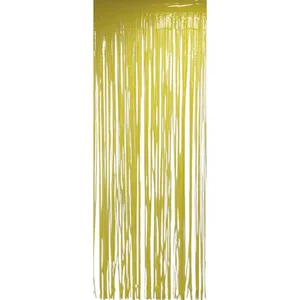 YELLOW PASTEL FOIL FRINGE CURTAIN