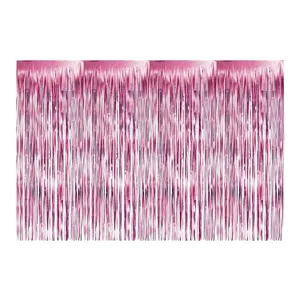 PINK JUMBO FOIL FRINGE CURTAIN