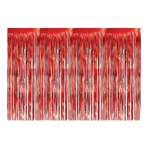 RED JUMBO FOIL FRINGE CURTAIN