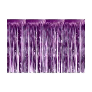 PURPLE JUMBO FOIL FRINGE CURTAIN