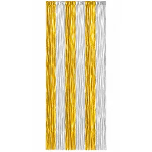 SILVER & GOLD FOIL FRINGE CURTAIN