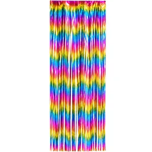METALLIC RAINBOW FOIL FRINGE CURTAIN