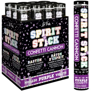 12" CONFETTI SPIRIT STICK CANNON PURPLE