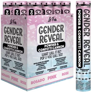 12" PINK GENDER REVEAL CONFETTI AND POWDER CANNON