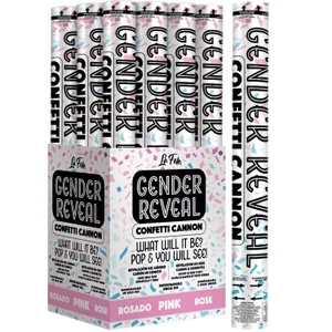 18" PINK GENDER REVEAL CONFETTI CANNON