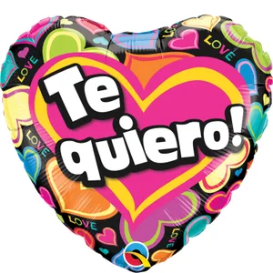 18" TE QUIERO COLORFUL HEARTS 