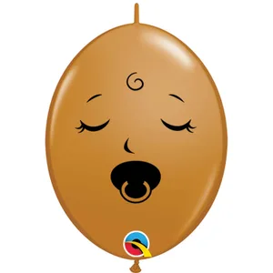 6" SLEEPING PACIFIER BABY FACE MOCHA BROWN QUICK LINK