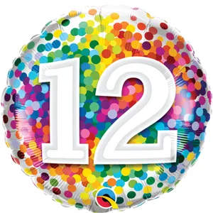 18" 12 RAINBOW CONFETTI 