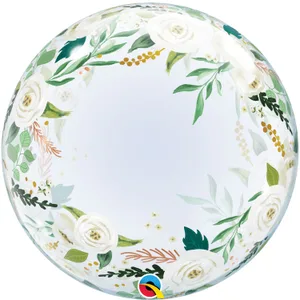 24" WEDDING FLORAL DECO BUBBLE BALLOON