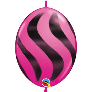 12" BLACK/WILD BERRY WAVY STRIPES QUICK LINK