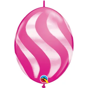 12" WHITE/WILD BERRY WAVY STRIPES QUICK LINK