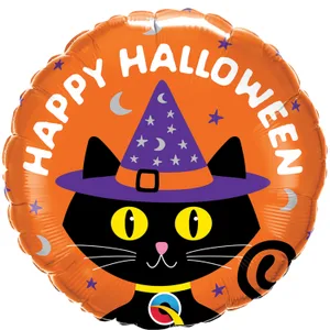 18" HALLOWEEN BLACK CAT & HAT