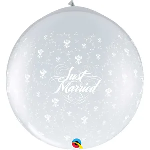 3' JUST MARRIED FLOWERS CLEAR