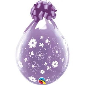 18" DAISIES & DOTS AROUND CLEAR STUFFING BALLOON