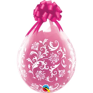 18" DAMASK PRINT DIAMOND CLEAR STUFFING BALLOON