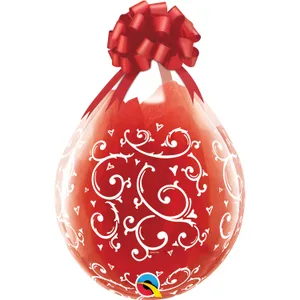 18" FILIGREE & HEARTS AROUND STUFFING BALLOON