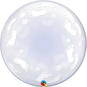 22" BABY FOOTPRINTS DECO BUBBLE BALLOON