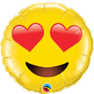 28" SMILEY FACE WITH HEART EYES