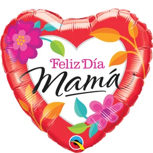 18" FELIZ DIA MAMA RED HOT FLORAL 
