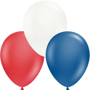 11" CRYSTAL RED, WHITE & SAPPHIRE BLUE PATRIOTIC ASST