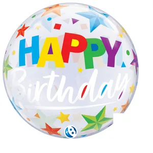 22" Birthday Brilliant Stars Bubble Balloon