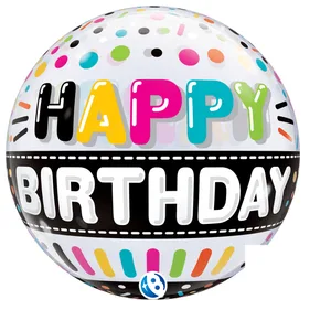 22" Birthday Black Band Bubble Balloon