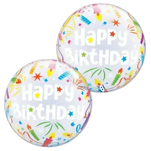 22" Birthday Lit Candles Bubble Balloon