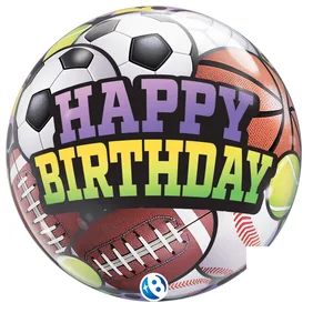 22" Birthday Sports Balls Bubble Balloon