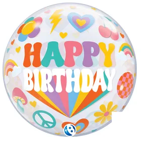 22" Birthday Retro Bubble Balloon