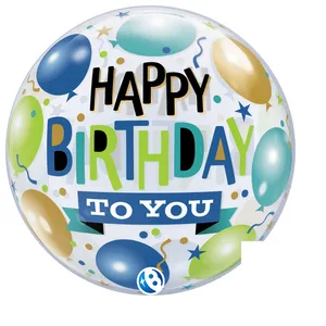 22" Happy Birthday To You Bubble Balloon
