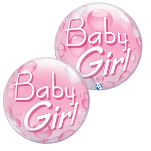 22" Baby Girl Pink Bubble Balloon