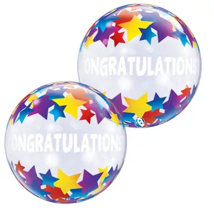 22" Congratulations Shooting Stars Bubble Balloon