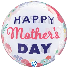 22" Mother's Day Floral Pastel Bubble Balloon