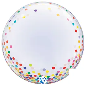 24" DECO Colorful Confetti Dots Bubble Balloon