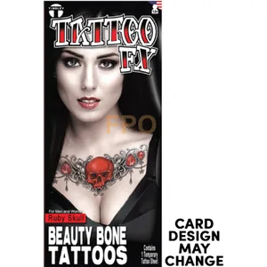 RUBY SKULL BEAUTY BONE TATTOO FX