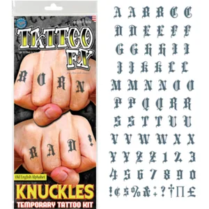 KNUCKLES ALPHABET OLD COSTUME KIT