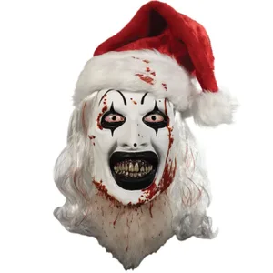 ART THE CLOWN W/SANTA HAT TERRIFIER 3 FULL HEAD DELUXE MASK