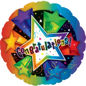 17" CONGRATULATIONS 3-D STARS