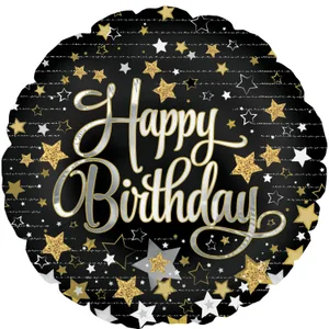 17" HAPPY BIRTHDAY GOLD STARS