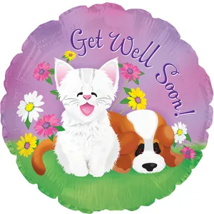 17" GET WELL KITTEN & PUPPY