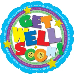 17" GET WELL COLORFUL TYPE