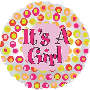 17" IT'S A GIRL COLORFUL DOTS