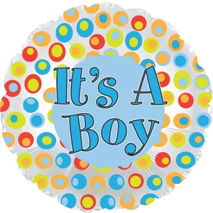 17" IT'S A BOY COLORFUL DOTS