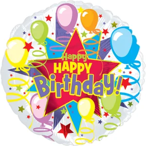 17" HAPPY BIRTHDAY STAR BURST