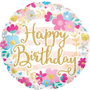 17" HAPPY BIRTHDAY GLITTER FONT