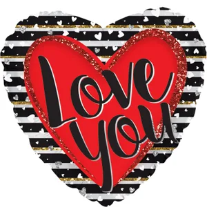17" LOVE YOU STRIPES