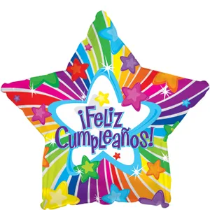 17" FELIZ CUMPLEANOS BRIGHT STARS WITH SPARKLES